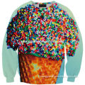 WY08 rainbow ice cream long-sleeved round neck pullover sweater printing women